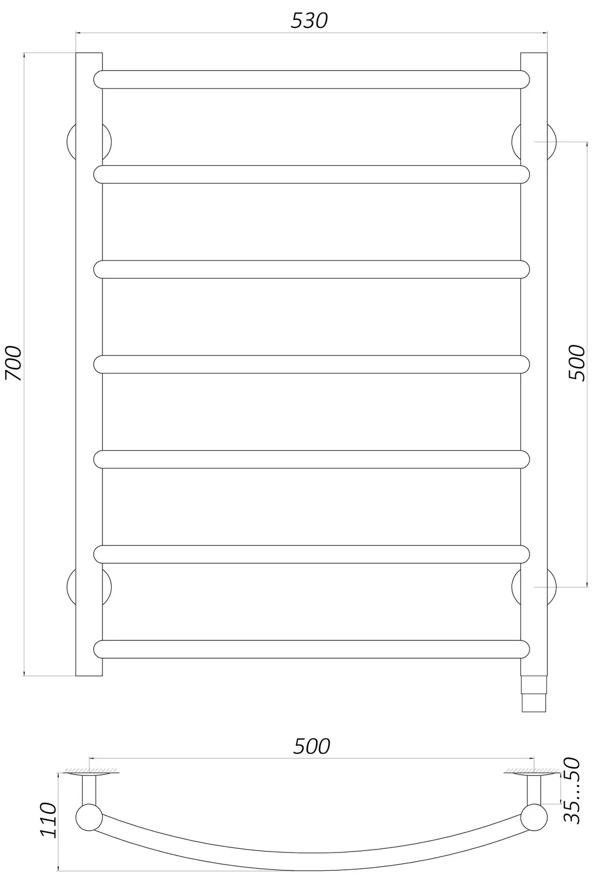 Unio LD EU 700-500-7 Габаритные размеры