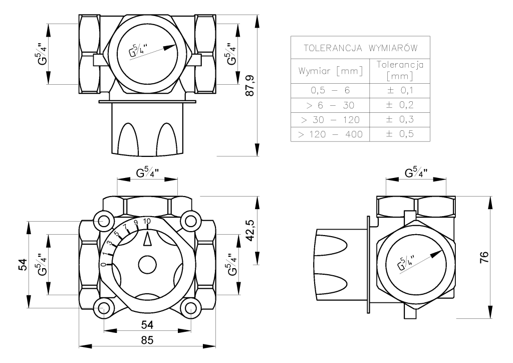 Invena 1 1/4" (CM-03-032-C) Габаритні розміри