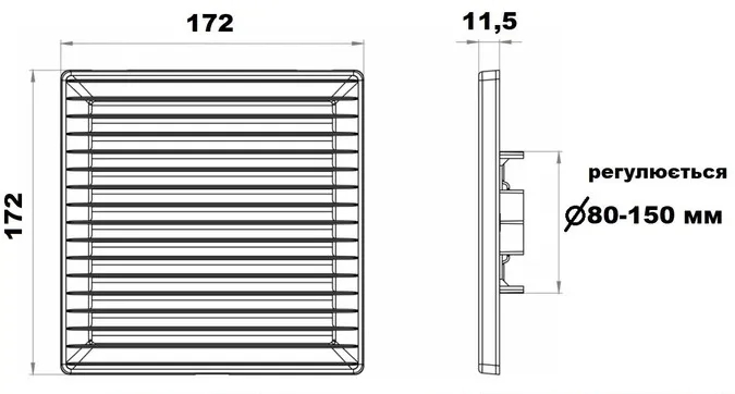 AirRoxy KzZR 170x170 brown (02-332) Габаритні розміри