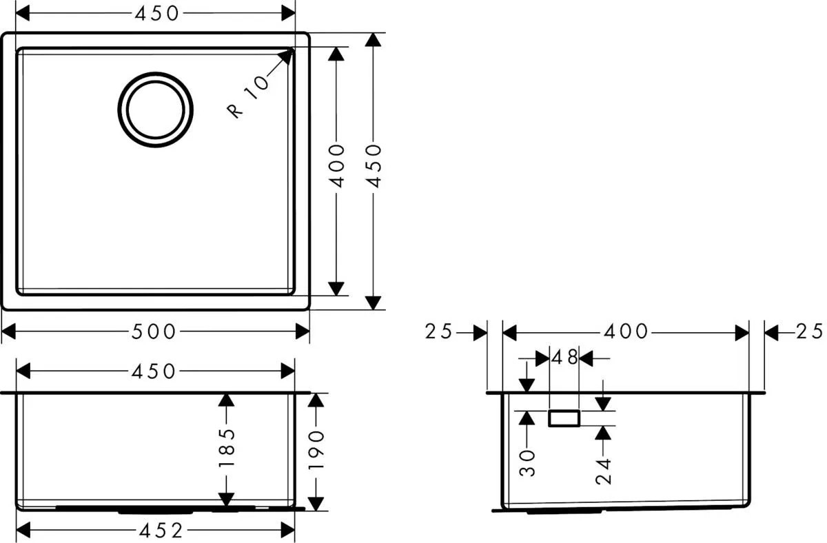 Hansgrohe Combi S71 (43426801) Габаритні розміри