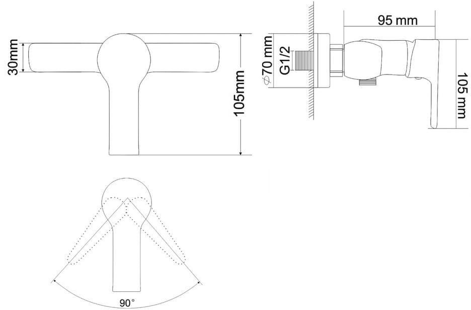 RJ Duct RBZ079-5 Габаритные размеры