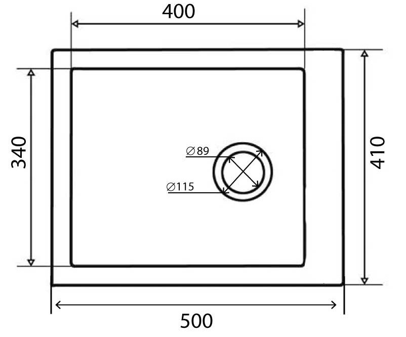 Ventolux Amore 500x410x190 (6516) Gray Quartz Габаритні розміри