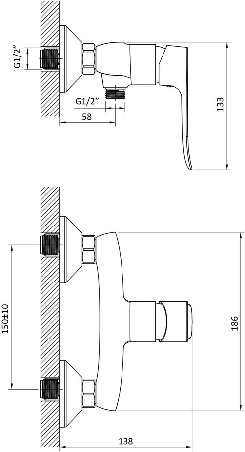 RJ Slip RBZ090-5 Габаритные размеры