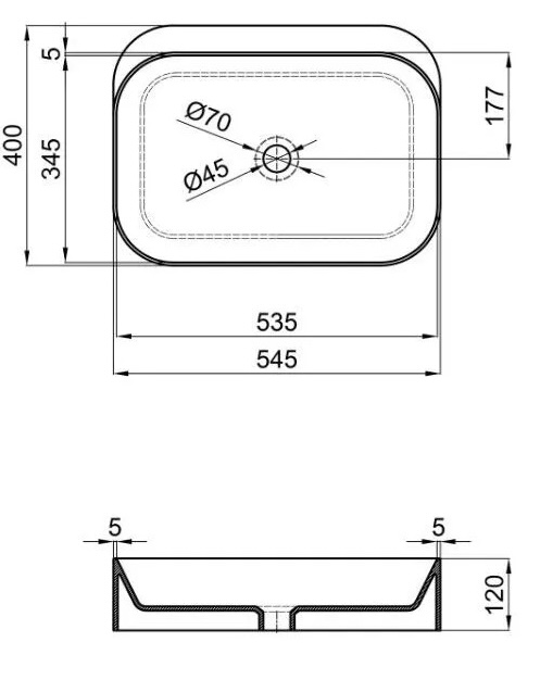 Q-Tap Scorpio White QT14112243WN Габаритні розміри