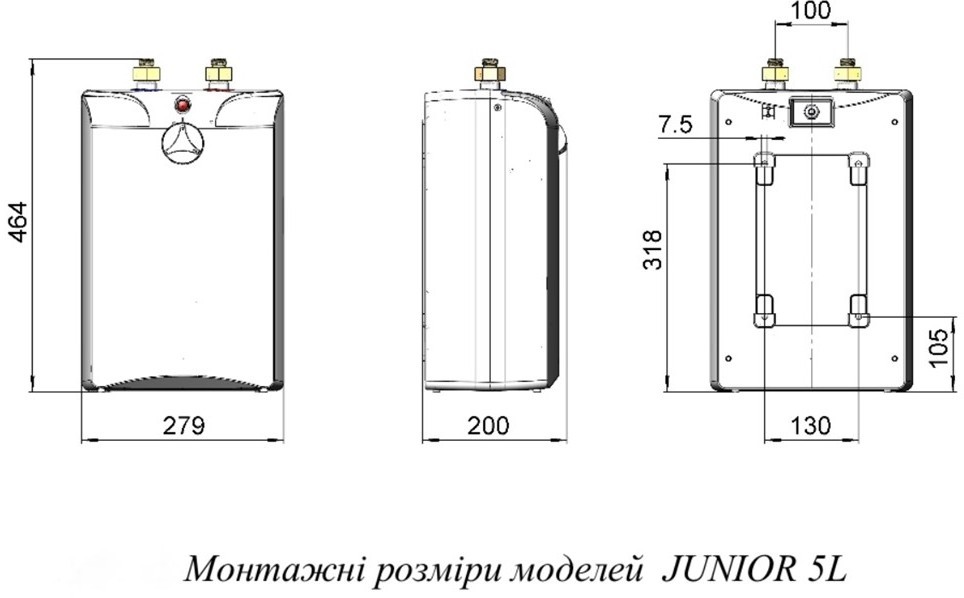 WHP Junior 5 Габаритные размеры