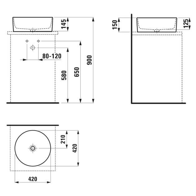 Laufen Savoy H8129420001121 Габаритні розміри