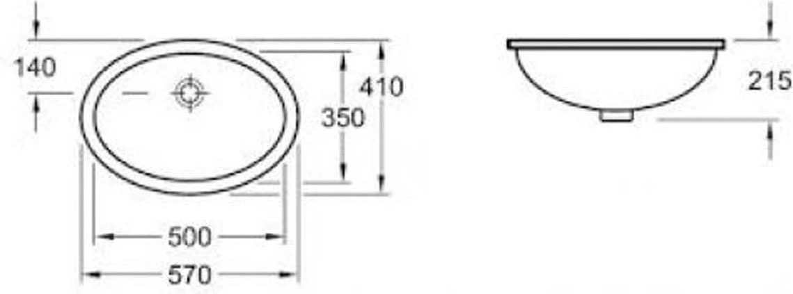 Villeroy&Boch Evana 61470001 Габаритні розміри