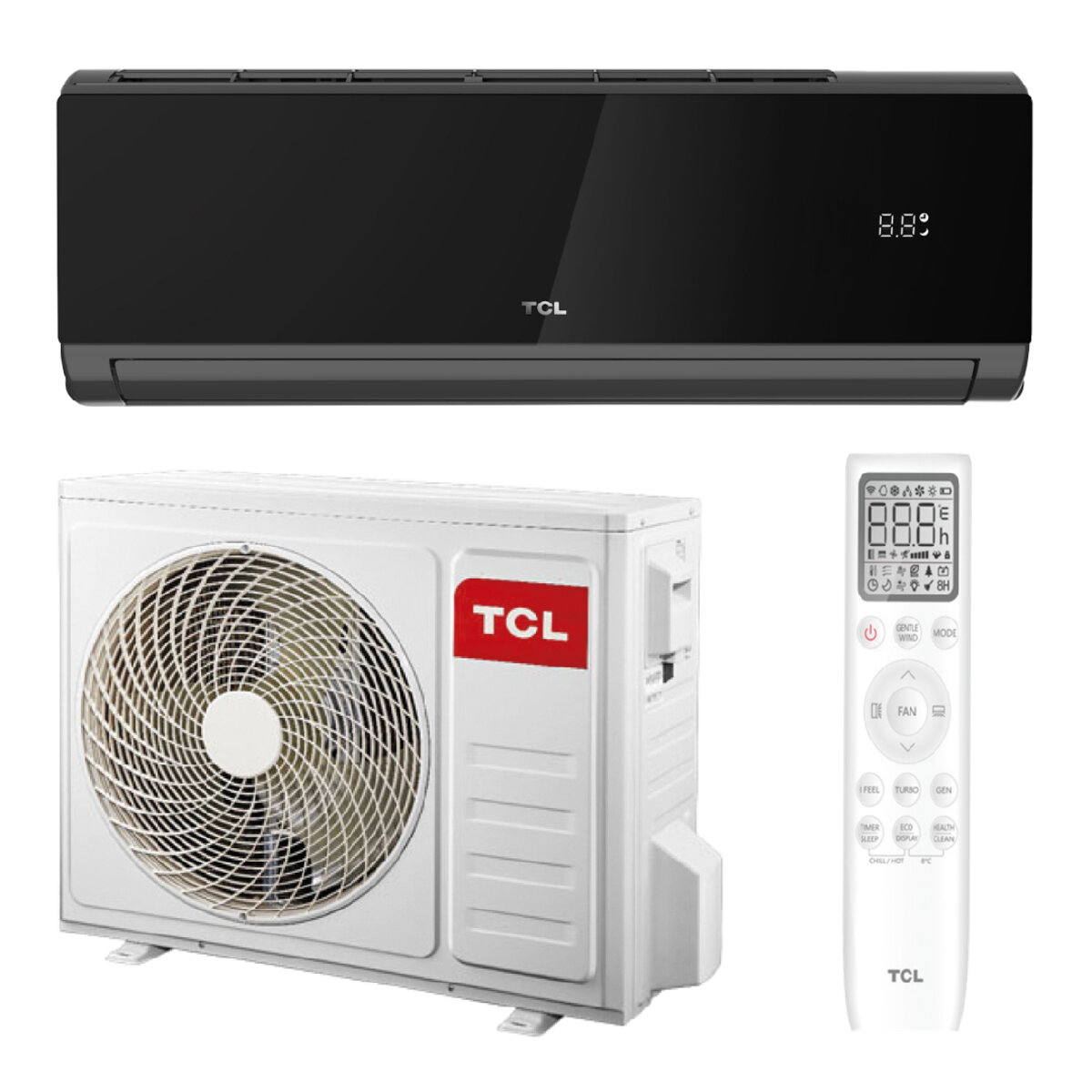 TCL TAC-24CHSD/XA82IN Black Inverter R32 WI-FI