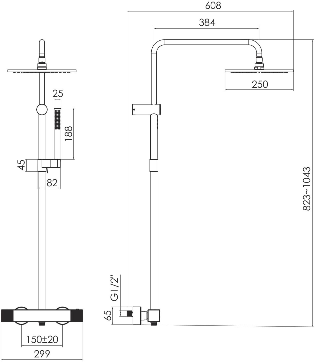 Imprese Deira ZMK112009090 Габаритні розміри