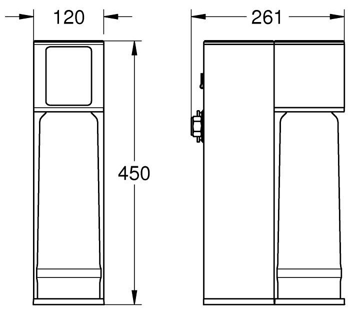 Grohe Blue 40878000 Габаритні розміри