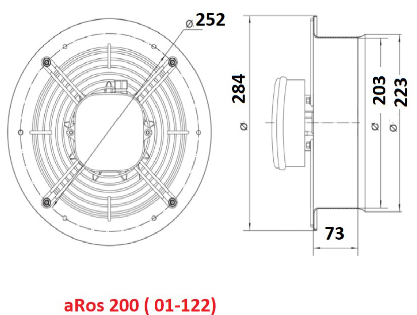 AirRoxy aRos 200 (01-122) Габаритні розміри