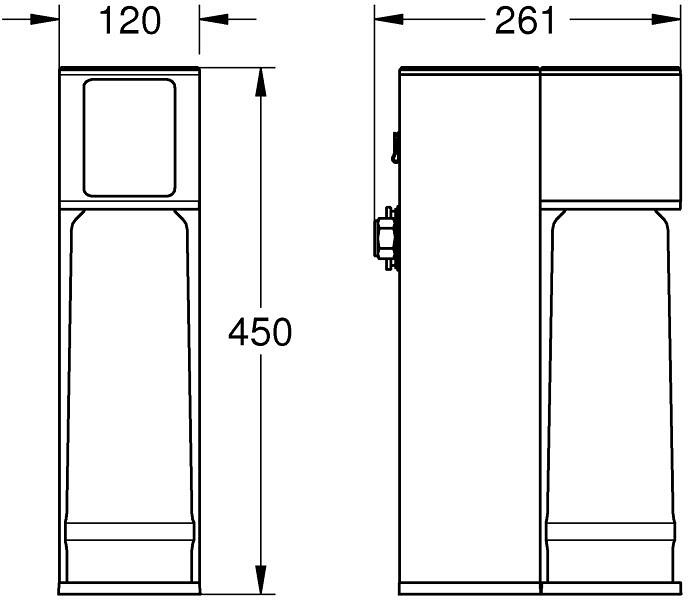 Grohe Blue 40877000 Габаритні розміри