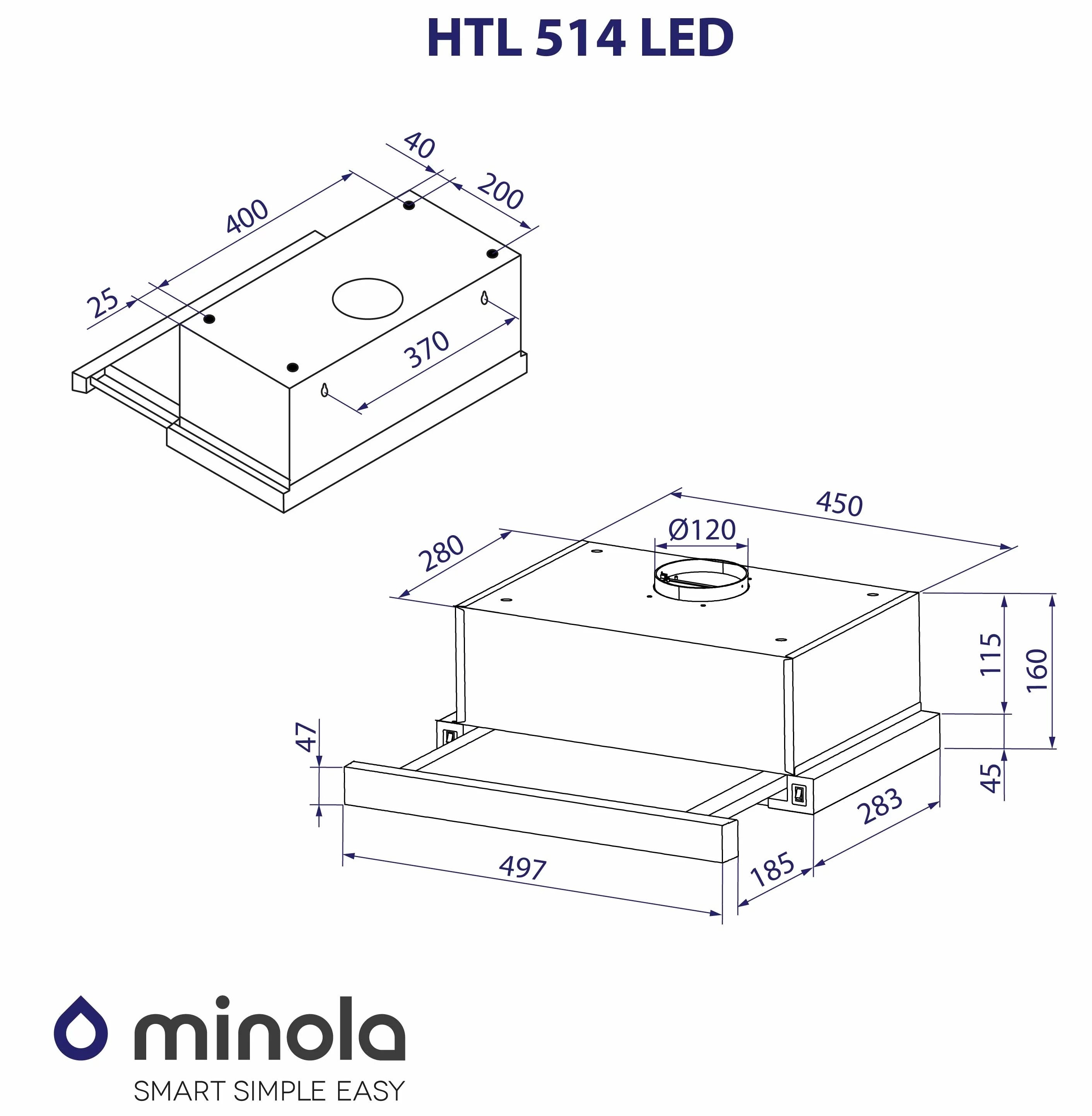 Minola HTL 514 I LED Габаритные размеры