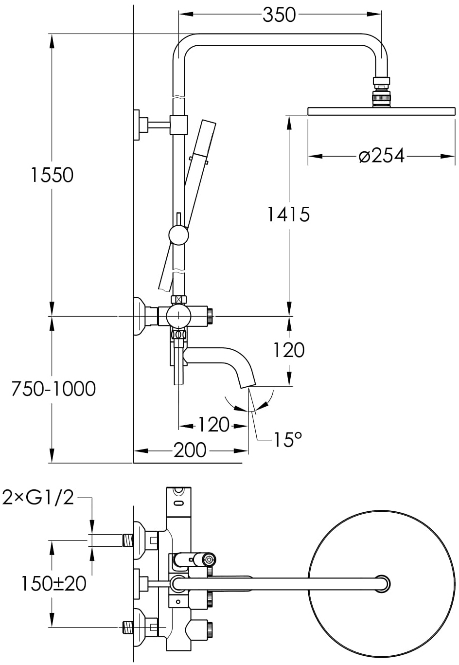 Imprese Smart Click ZMK101901210 Габаритные размеры