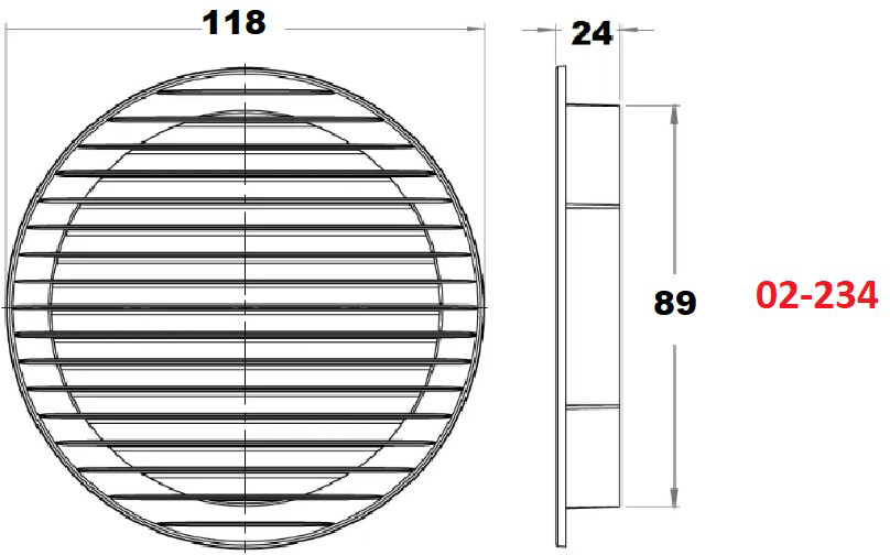 AirRoxy AOzSg 90 graphite (02-234) Габаритні розміри