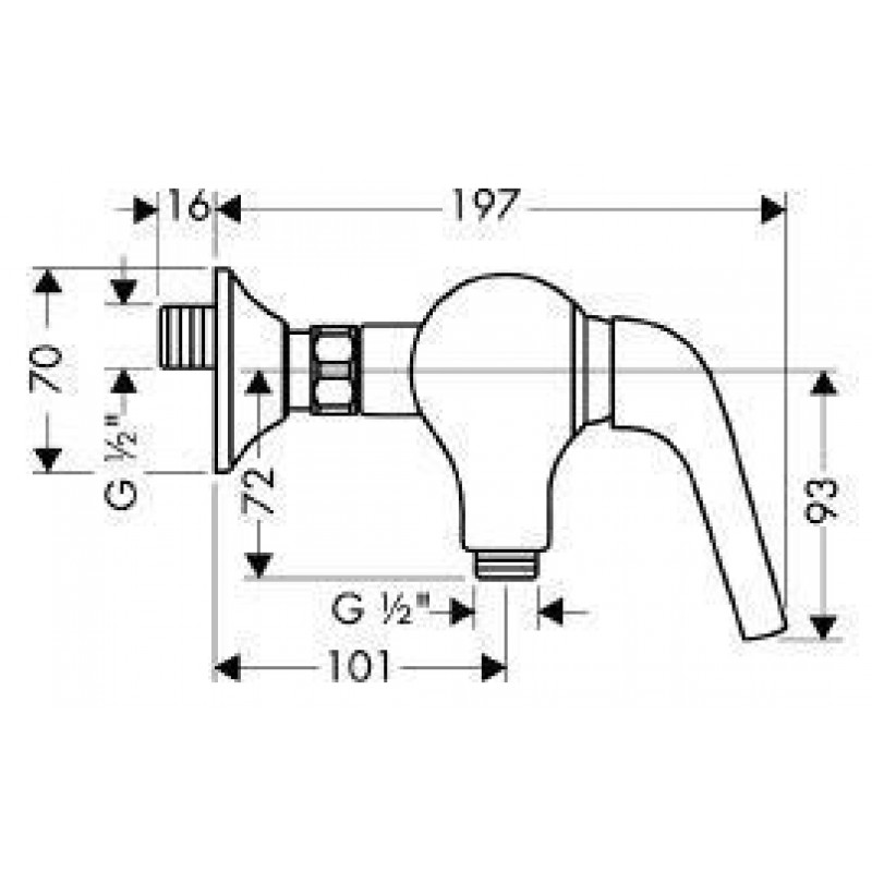 Hansgrohe Axor Terrano 37600810 Габаритные размеры