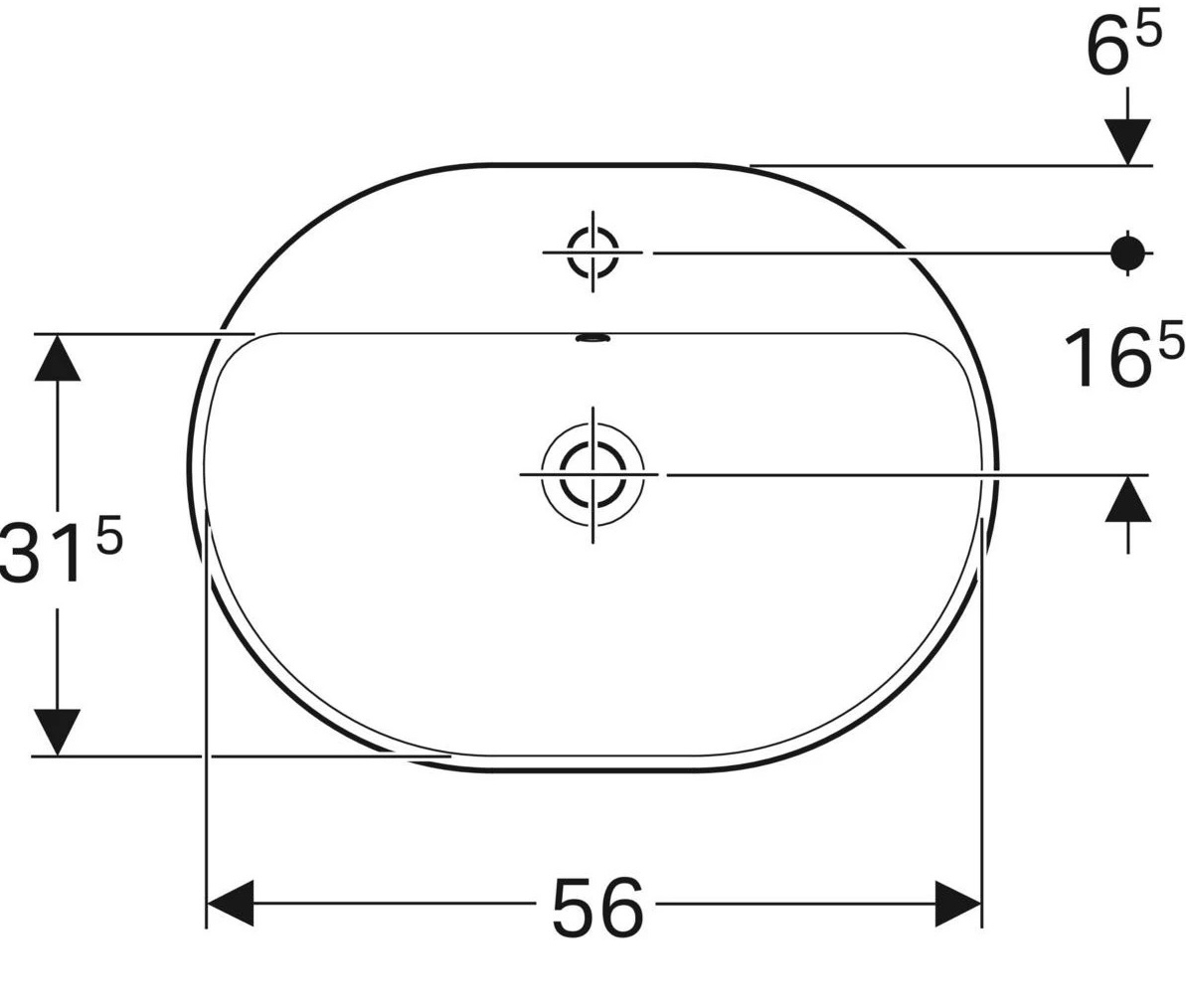 Geberit VariForm 500.735.01.2 Габаритные размеры