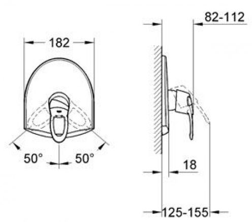 Grohe Chiara 19156000 Габаритні розміри