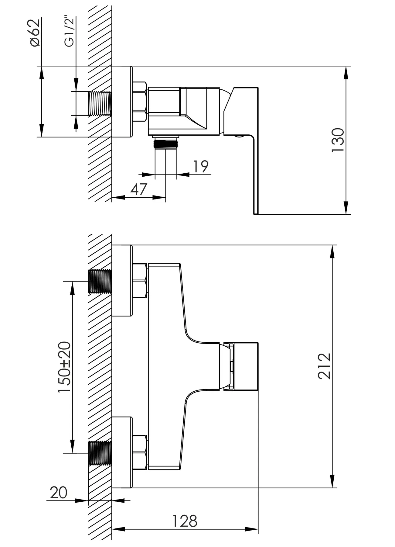 Imprese Violik f03310801AA Габаритные размеры