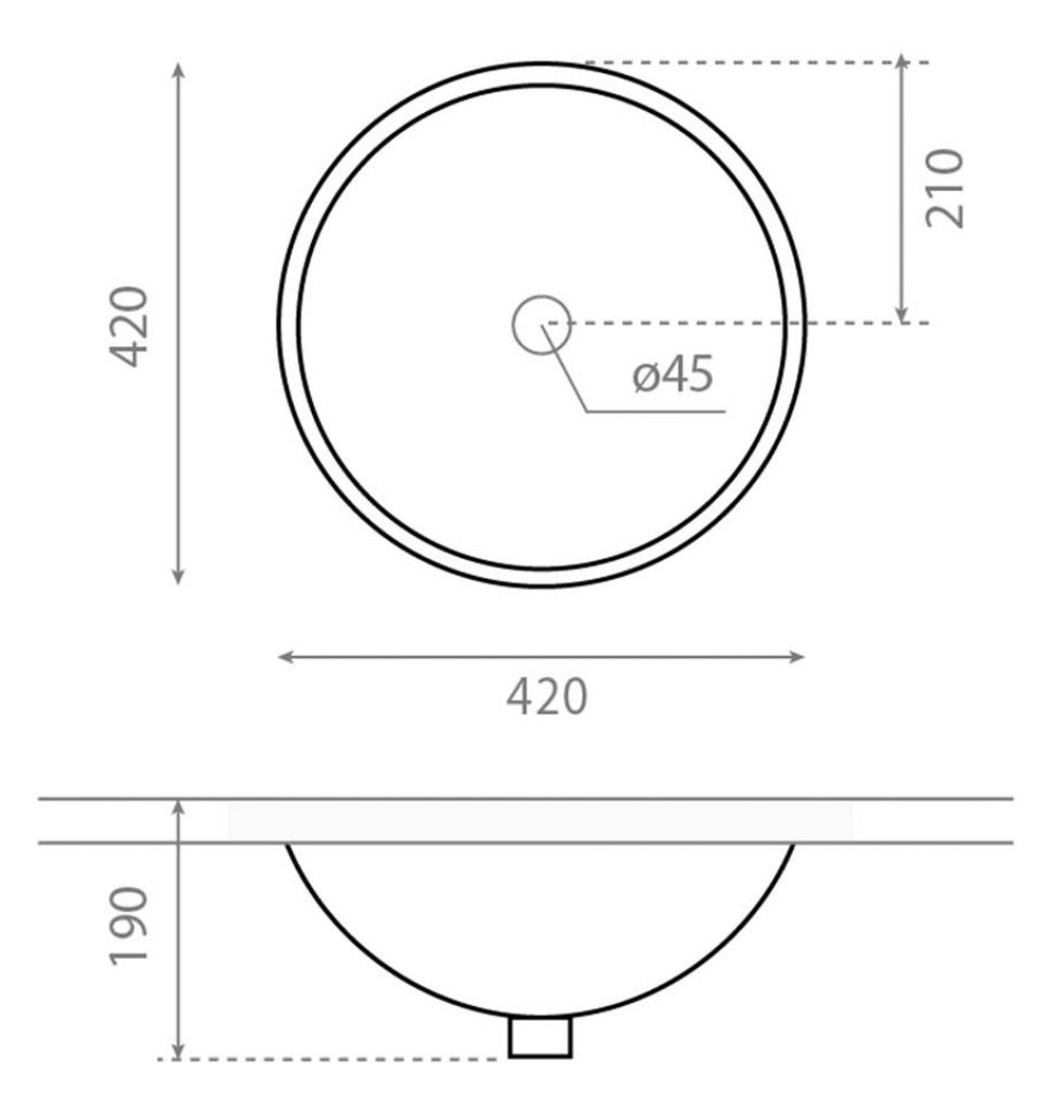 Bathco Cerdena 0052B Габаритные размеры