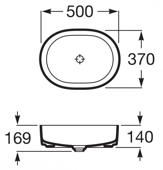 Roca Inspira Round Onyx A327520640 Габаритні розміри