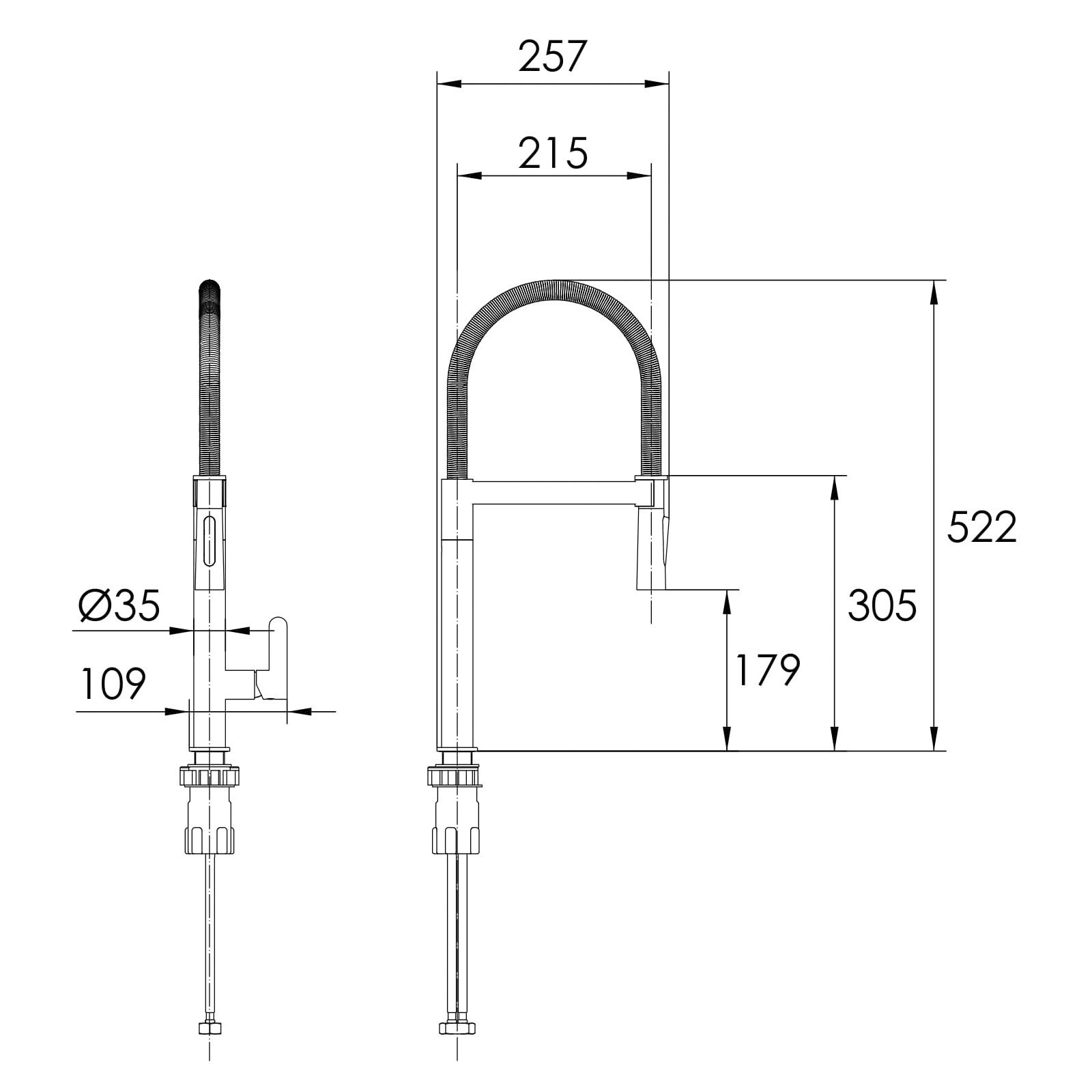 Imprese Pivot SS f03408501SS Габаритные размеры