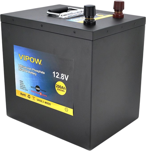 Vipow LiFePO4 12.8V 200Ah (LiFePO4128-200/100)