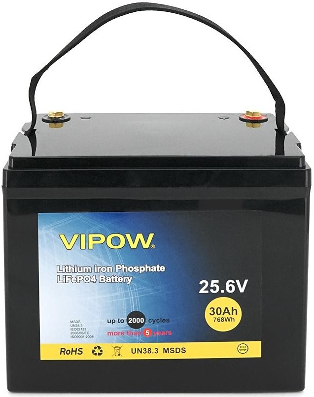 Відгуки акумуляторна батарея Vipow LiFePO4 25.6V 30Ah (LiFePO4256-30/25)