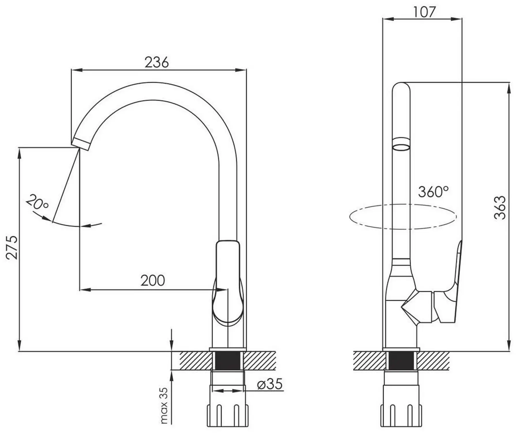 Imprese Kucera f03403410AA Габаритные размеры