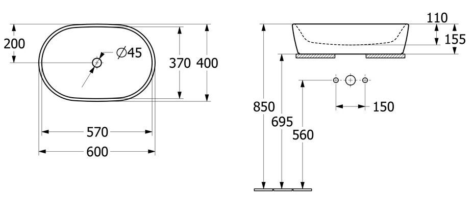 Villeroy&Boch Architectura 5A266001 Габаритні розміри