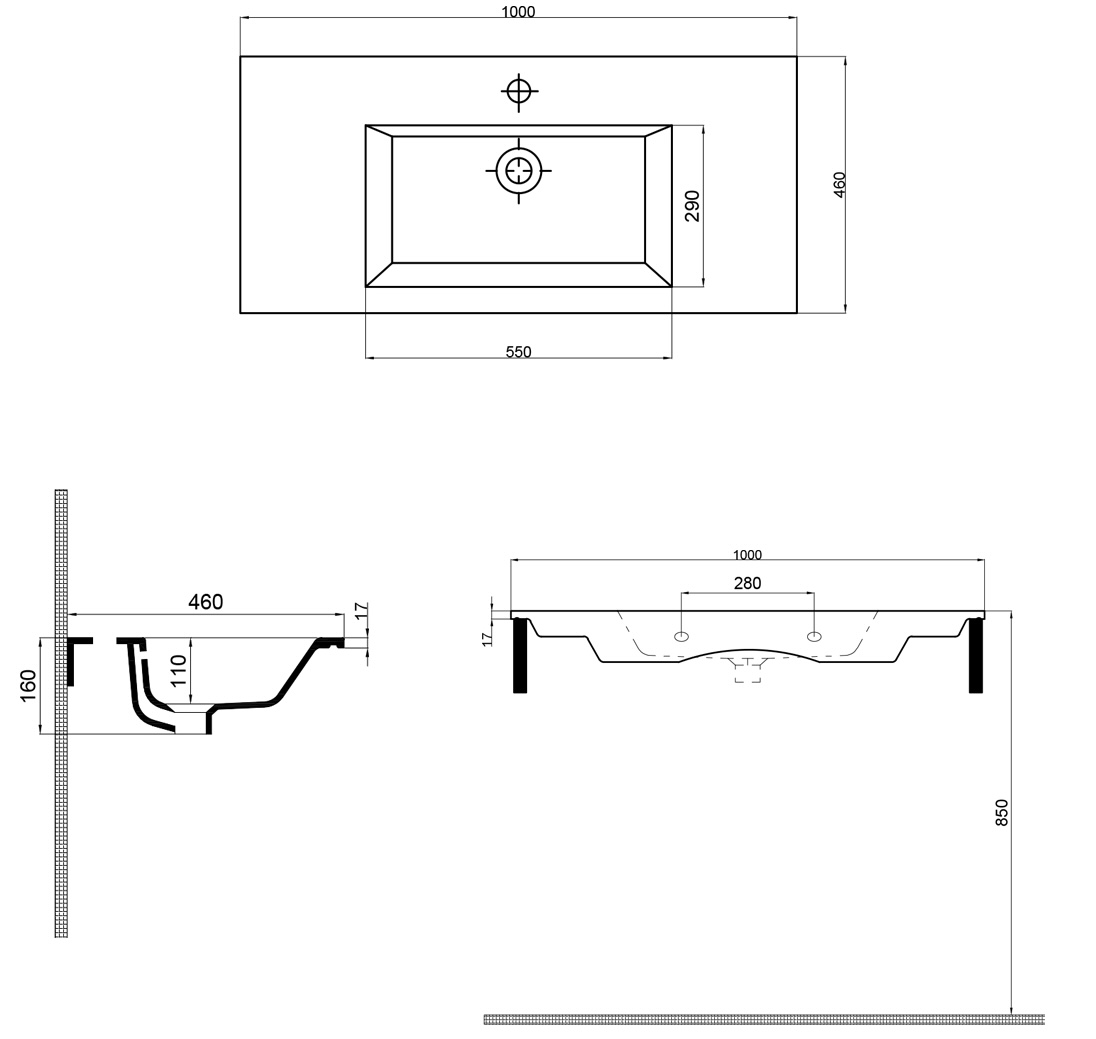 Quarter Bath Aquasol Line 100 (UV0000155) Габаритные размеры