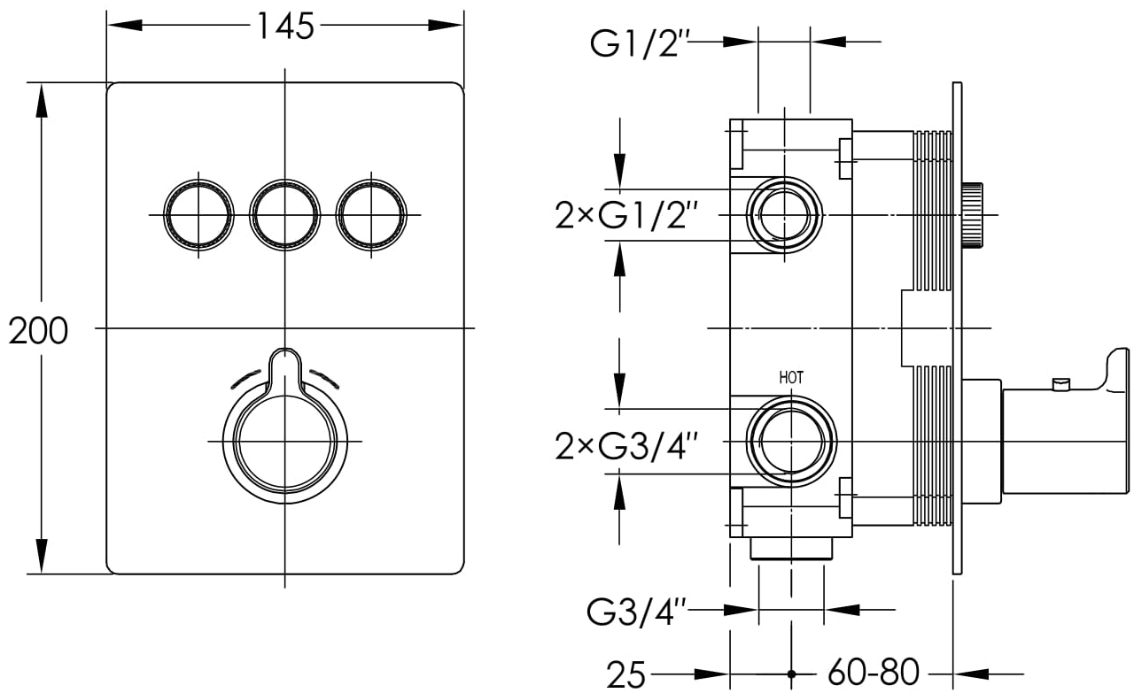 Imprese Smart Click ZMK101901235 Габаритные размеры