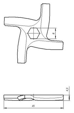 Moulinex SS-192595 D=45mm Габаритные размеры