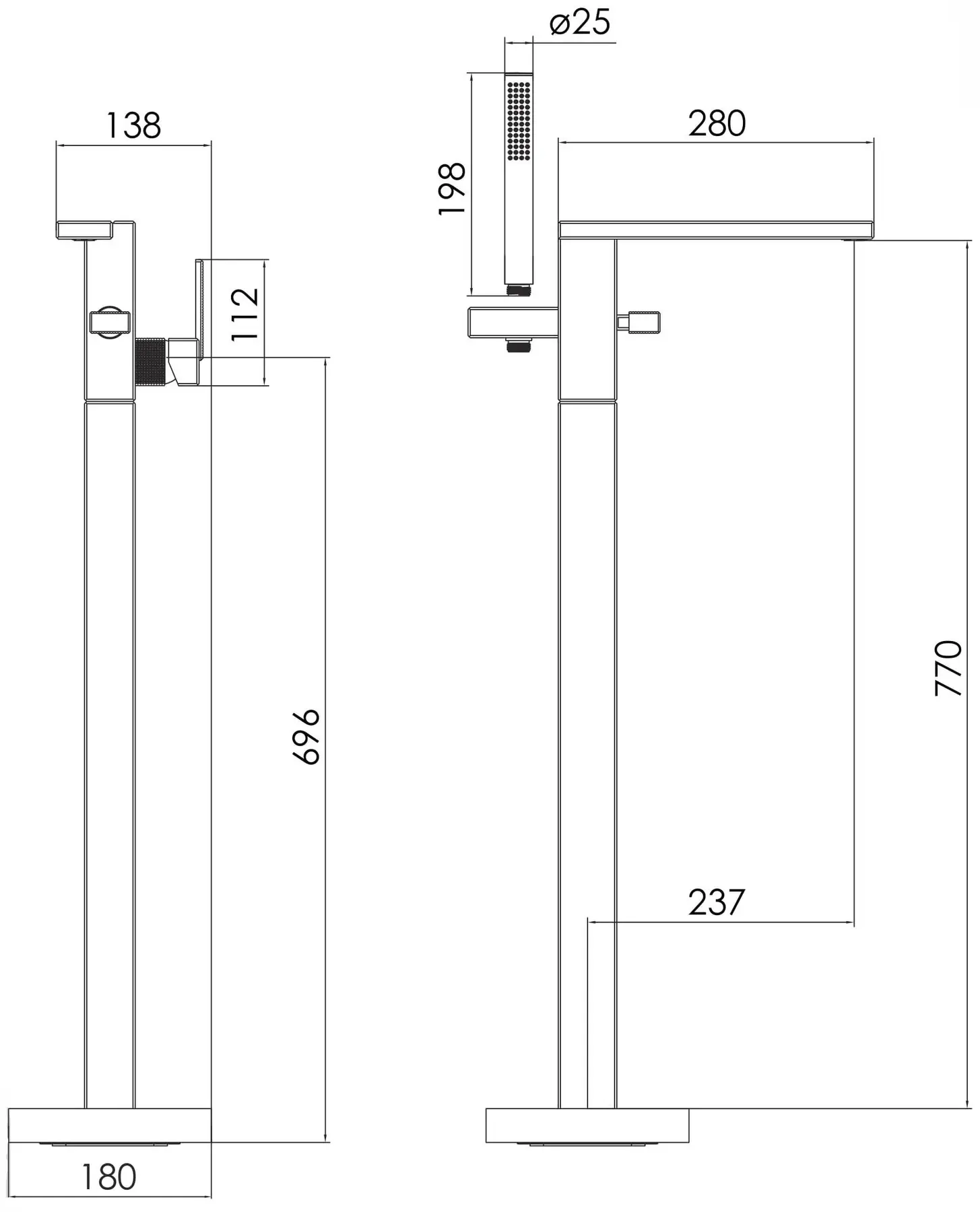 Imprese Deira ZMK112009060 Габаритні розміри