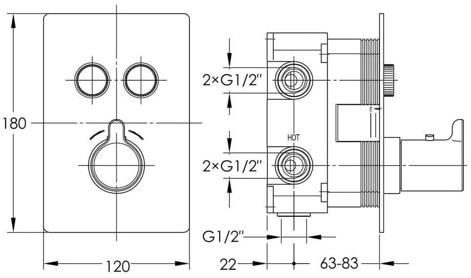 Imprese Smart Click ZMK101901240 Габаритні розміри