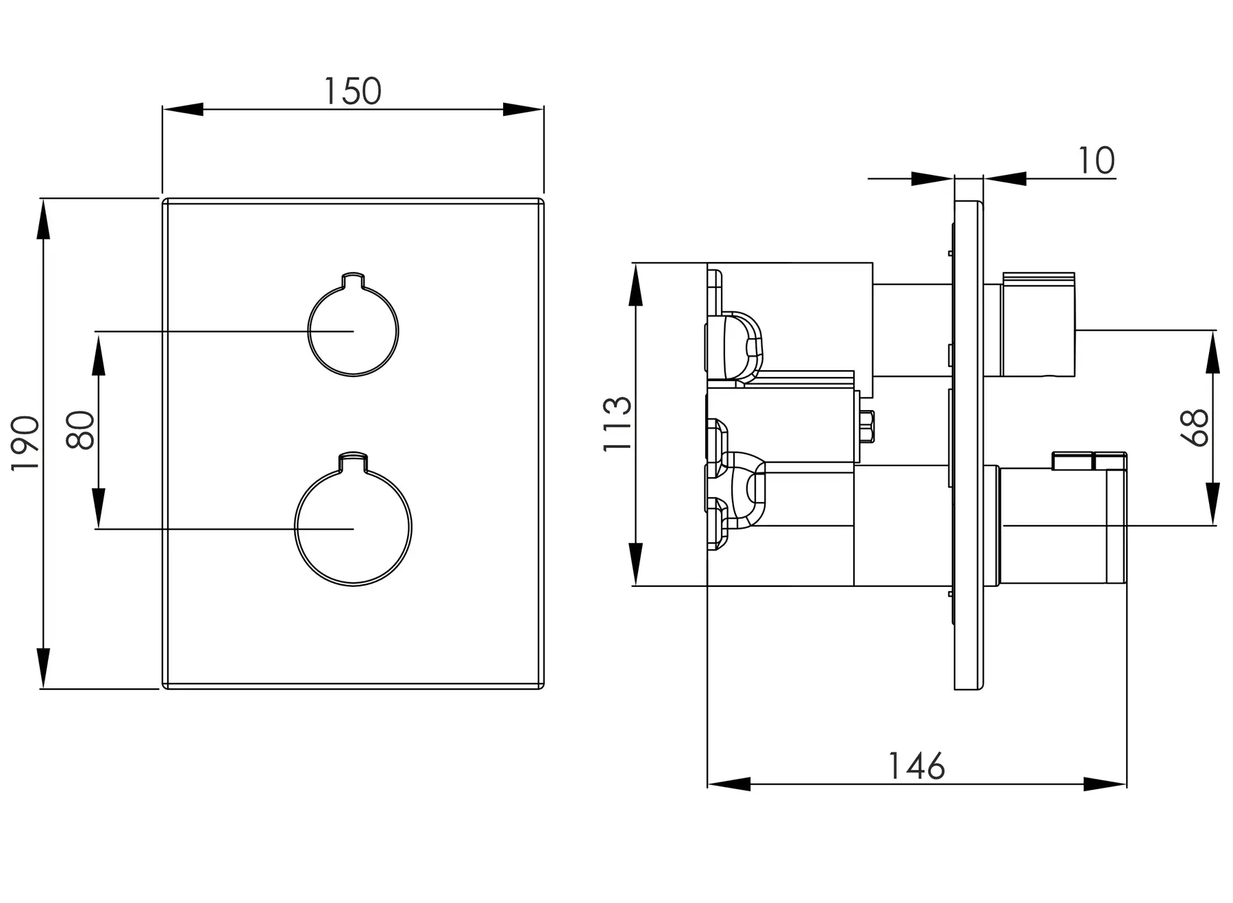 Imprese Violik f04610810AD Габаритні розміри