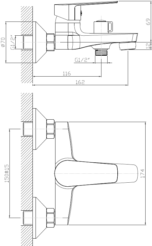 RJ Lotus RBZZ002-3 Габаритные размеры