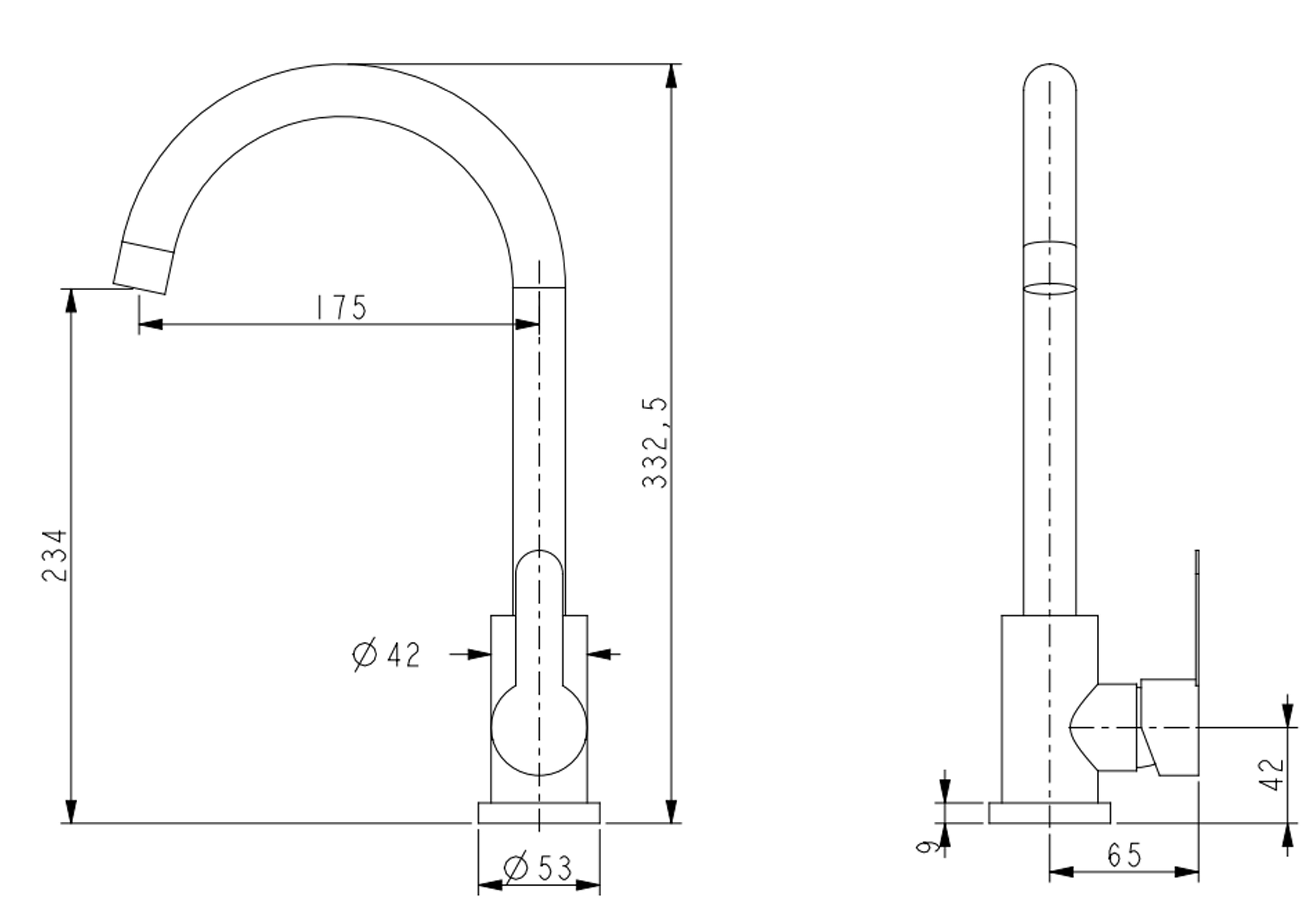 Brinex Pure 015F (BRIPUR015FGRP) Graphite Габаритні розміри