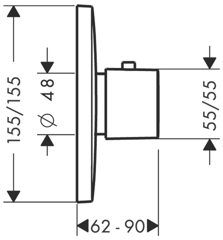 Hansgrohe PuraVida Highflow 15772400+01800180 Габаритні розміри