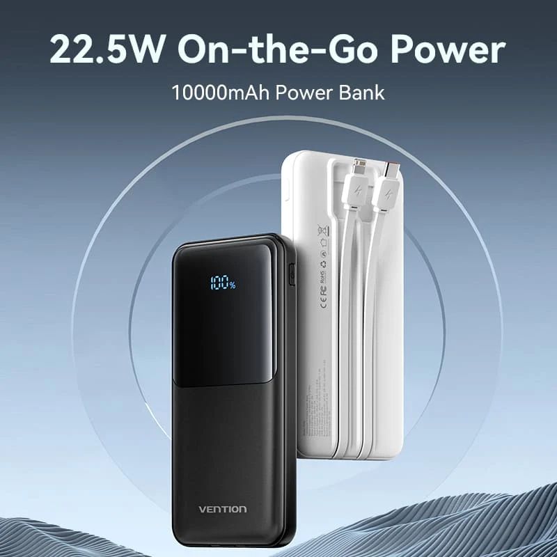 Повербанк Vention 10000mAh 22.5W 3A PD Black (FHOB0) ціна 749 грн - фотографія 2