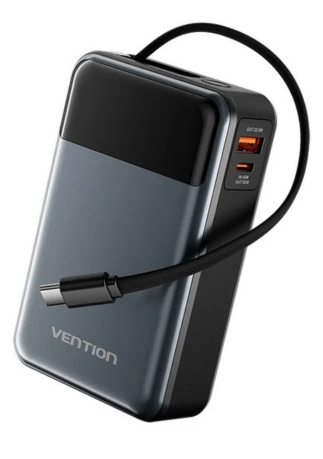 Повербанк Vention 20000mAh 65W 3A PD, LED Display Black (FHYB0)