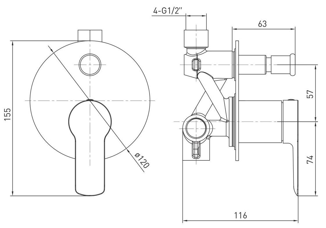 Volle Libra 1521.030201 Габаритные размеры