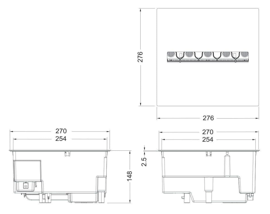 Dimplex Cassette 250 (CAS250-INT) уцінка Габаритні розміри