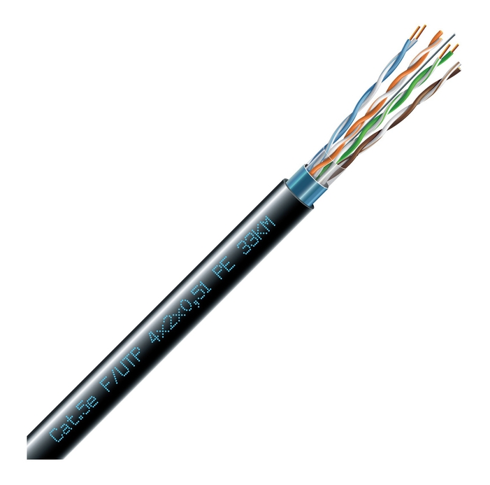 Кабель симметричный (витая пара) ЗЗЦМ Cat 5e F/UTP 4x2x24AWG PE, 500 м (70910021)