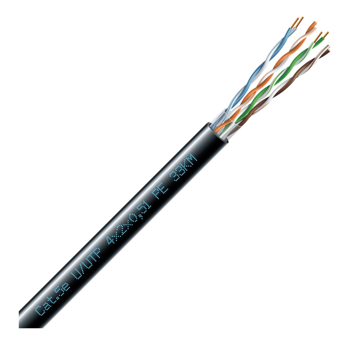 Кабель симетричний (вита пара) ЗЗКМ Cat 5e U/UTP 4x2x24AWG PE, 305 м (7091003)