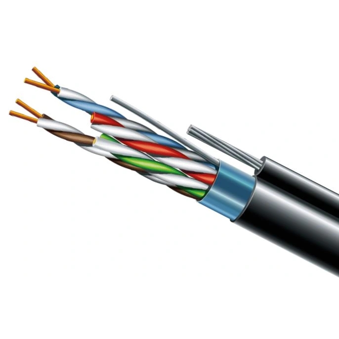 Кабель симетричний (вита пара) ЗЗКМ Cat 5e F/UTP 4x2x24AWG PE з тросом, 500 м (72113)