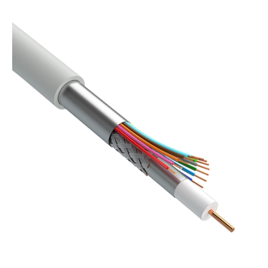 Кабель коаксиальный (радиочастотный) Одескабель CCTV mini RG-59+(2x0.5+2x0.22), 305 м, белый (4935)
