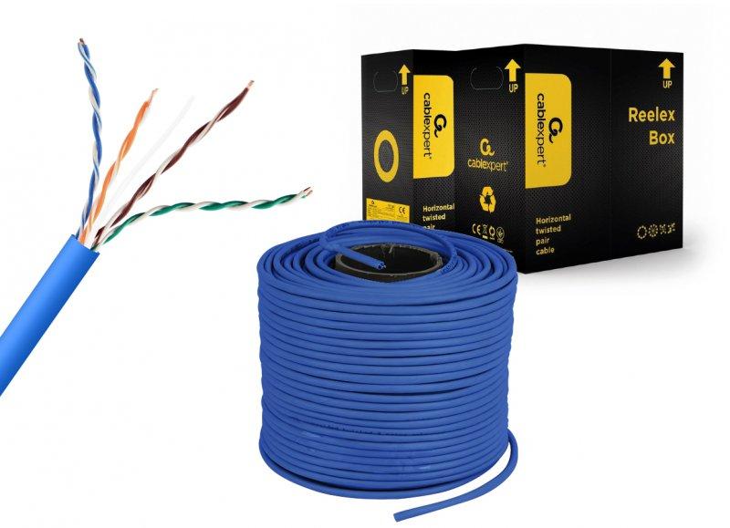 Кабель симметричный (витая пара) Cablexpert Cat 5e U/UTP 4x2x24AWG CCA, 305 м (UPC-5004E-SOL-B) цена 2299 грн - фотография 2