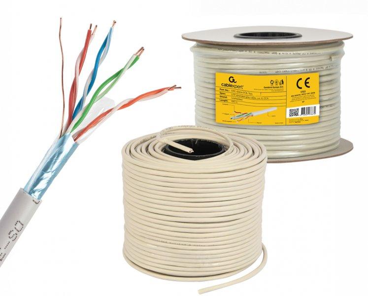 Кабель симметричный (витая пара) Cablexpert Cat 5e F/UTP 4x2x24AWG CCA, 100 м (FPC-5004E-SOL/100) цена 899 грн - фотография 2