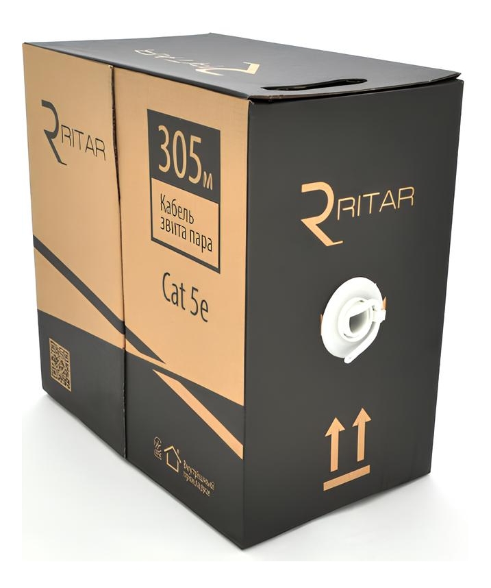 Ritar КНП 4x2x0.50 CCA (UTP-cat.5Е), black, 305 м (03494)